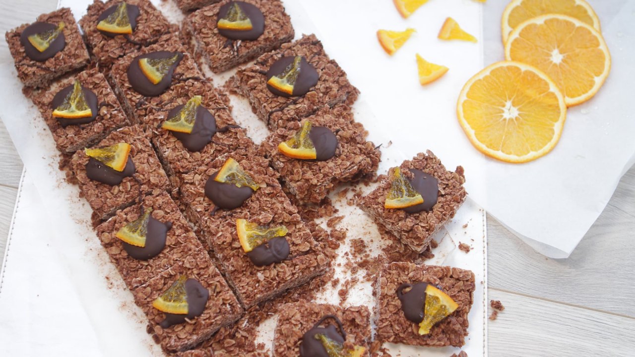 Choc Orange Oat Slice