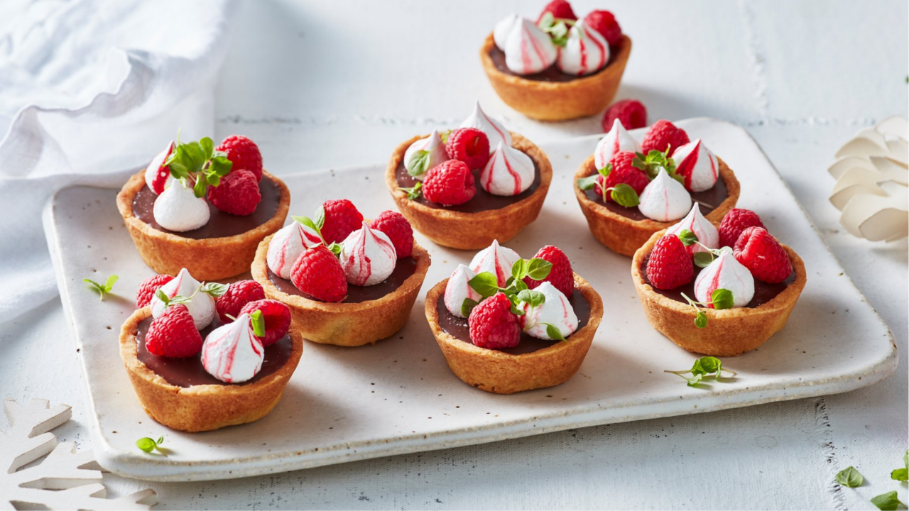 milk choc ganache tarts