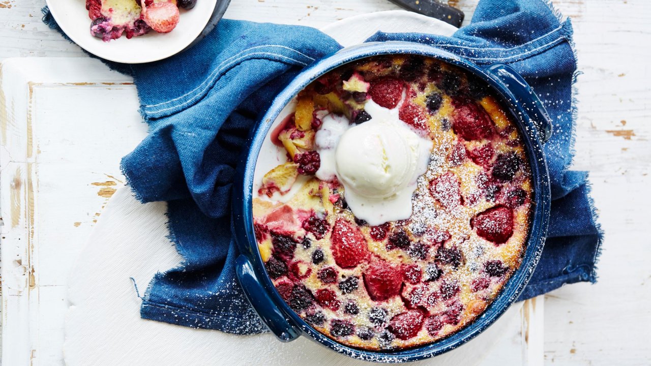 Mixed berry clafoutis