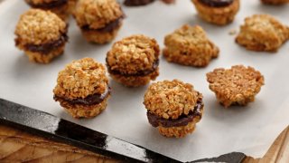 Chocolate Cream Anzac Biscuits 