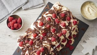 choc layered meringue cake