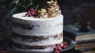 Eggnog Cake with Fresh Currants