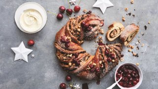 Christmas hazelnut wreath